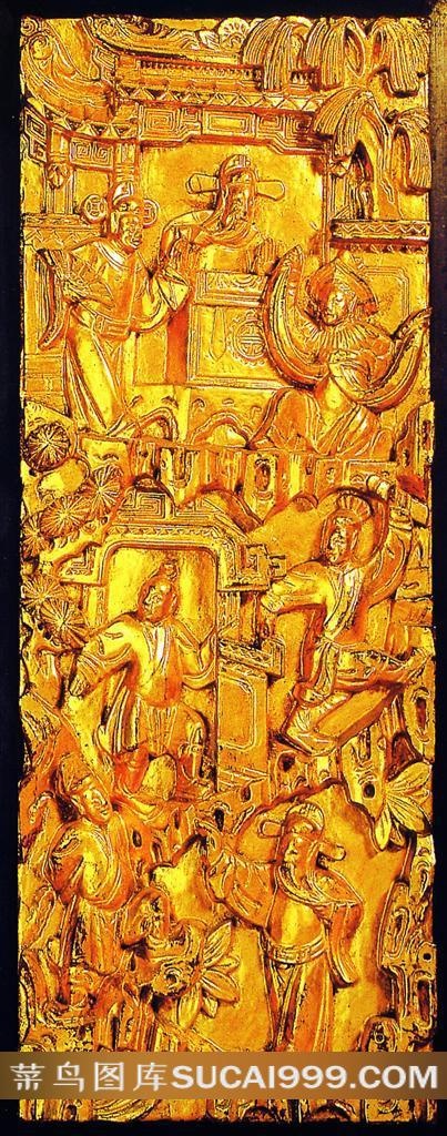 中国传统古典人物木雕图案