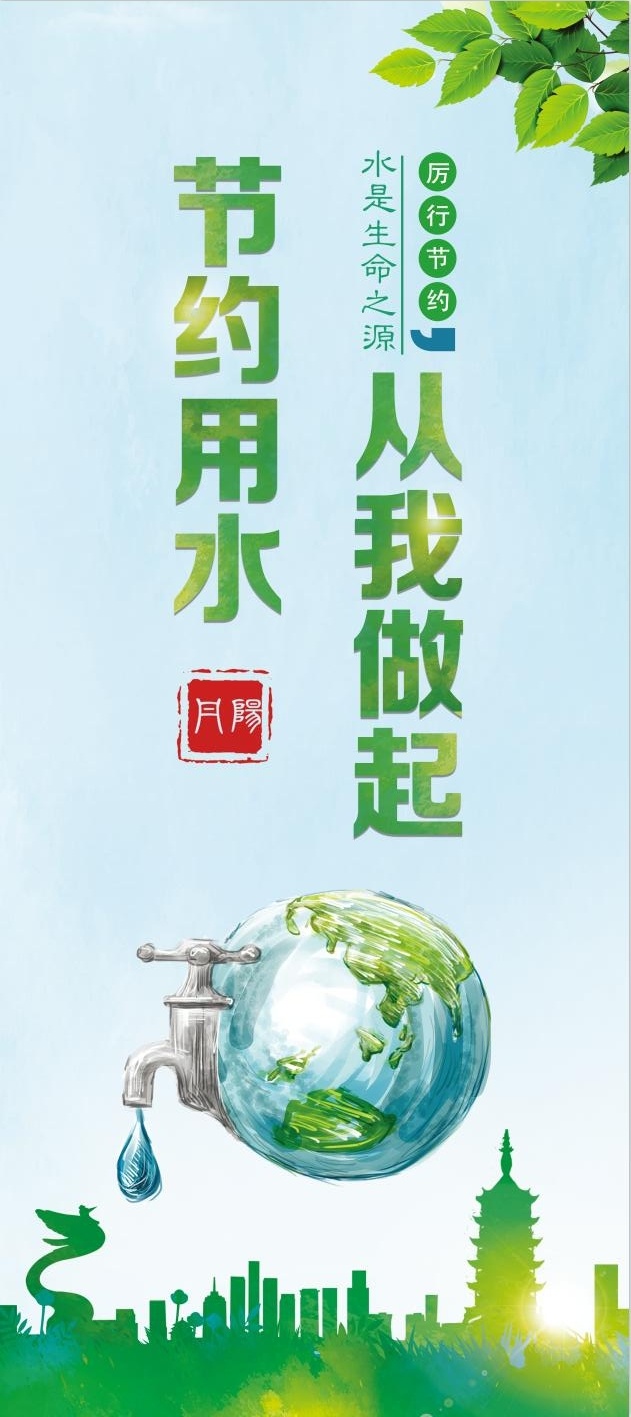 节约用水展架psd模版下载