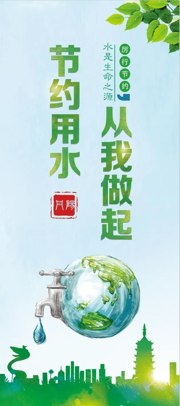 节约用水展架psd模版下载