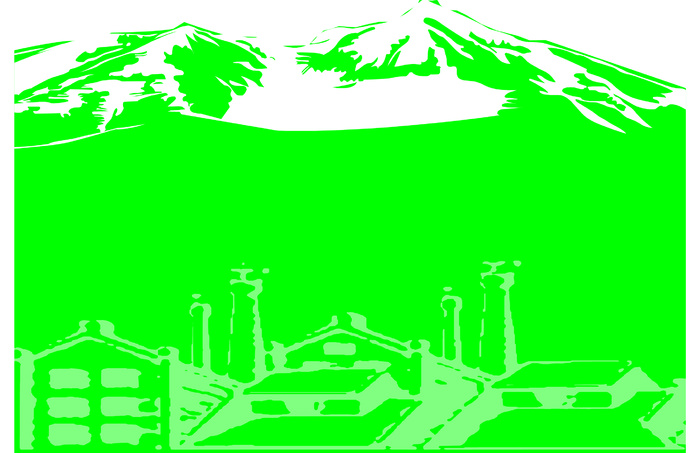 雪山矢量 房屋