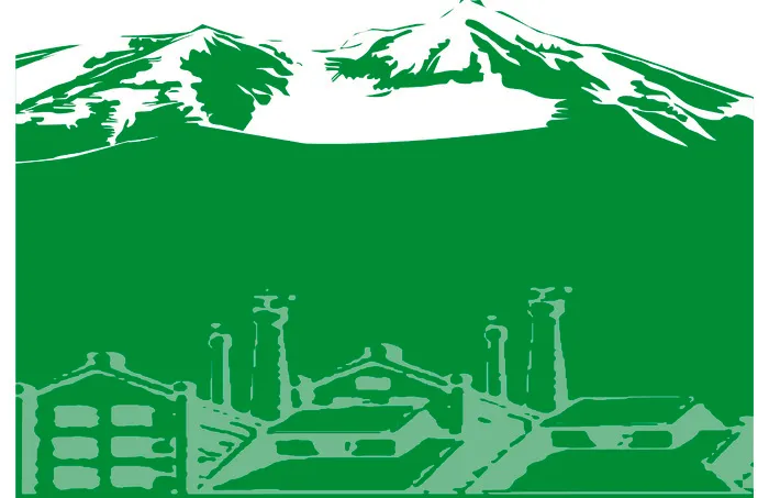 雪山矢量 房屋ai矢量模版下载