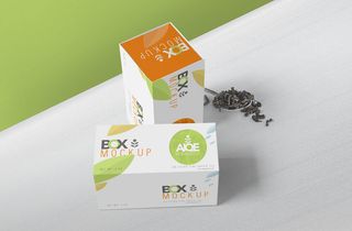 高端品牌茶叶包装盒纸袋智能贴图样机产品效果图展示PSD素材模板