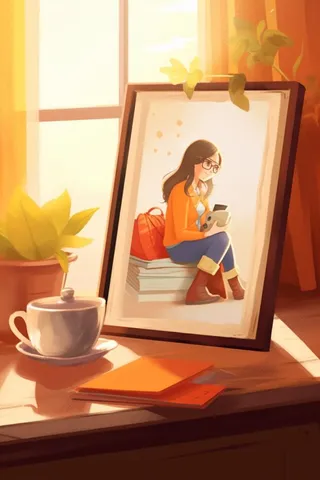 温馨人物相框感恩背景