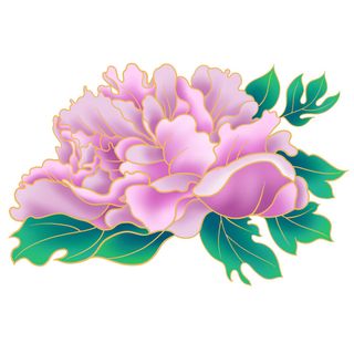 手绘国潮中国风古典牡丹花国花花卉装饰图案PSD设计素材