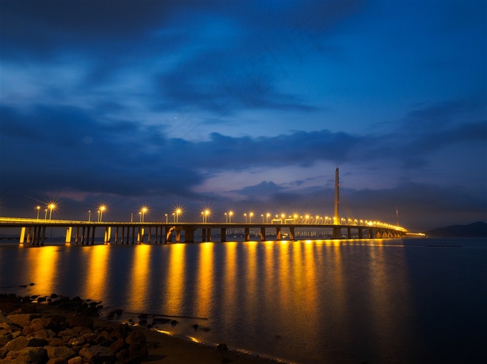 高架大桥美丽夜景高清素材