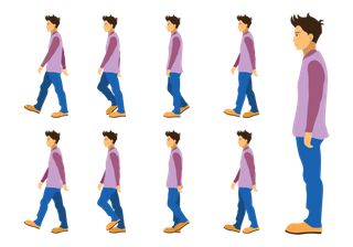 人物行走卡通