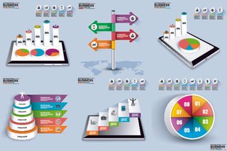 ppt素材3d数据图表模板可视化图形统计标签矢量图标模型ai源文件