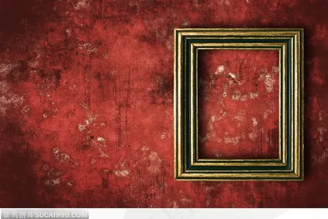 相框边框-红色墙纸上的边框
