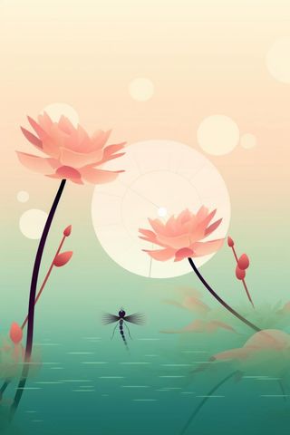 清新风格荷花花瓣简约背景