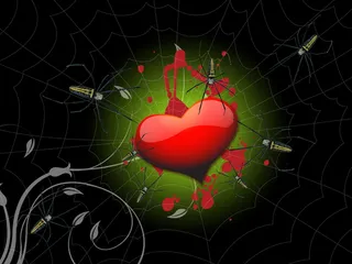 蜘蛛与红心创意卡通图片