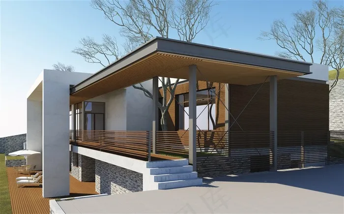 时尚小错层别墅高清图片