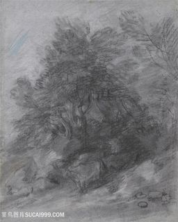 庚斯博罗手绘树林