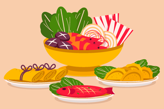 新年中国风美食插画