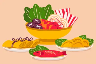 新年中国风美食插画