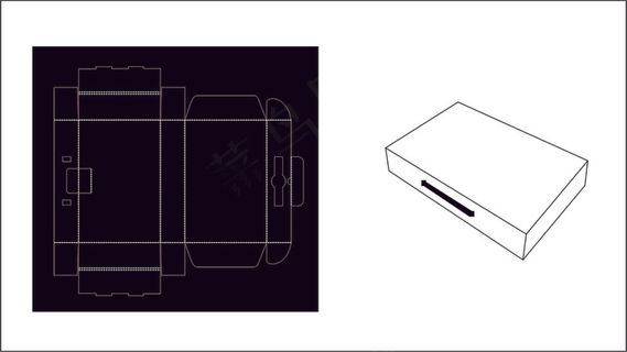 包装盒子 盒子刀模图 纸盒 线条