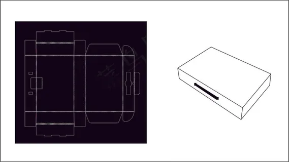 包装盒子 盒子刀模图 纸盒 线条