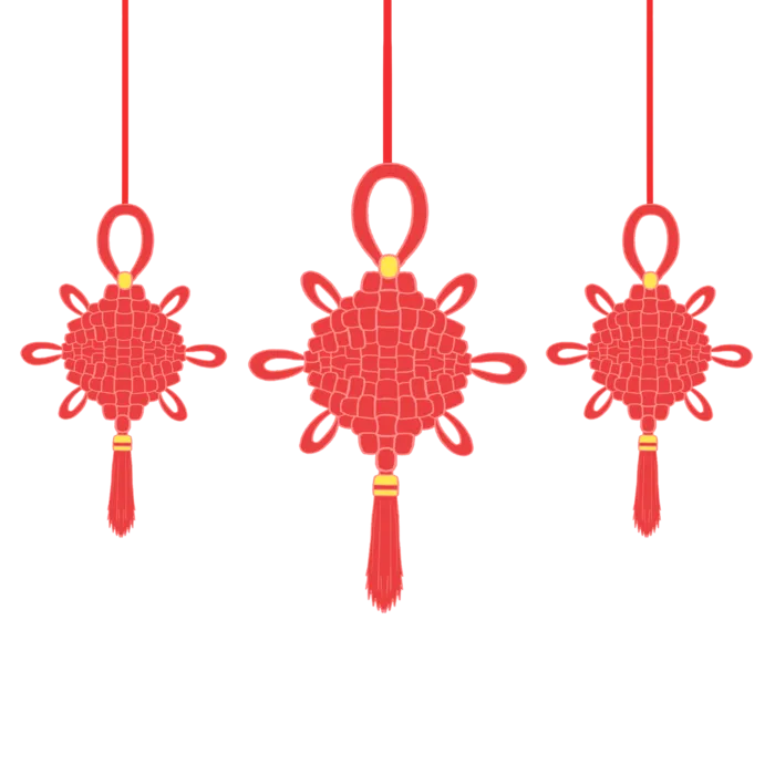 红色平安结中国结免扣素材