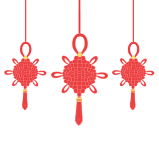 红色平安结中国结免扣素材