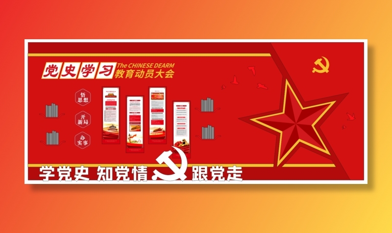 党建党史文化墙源文件CDR平面效果图cdr矢量模版下载