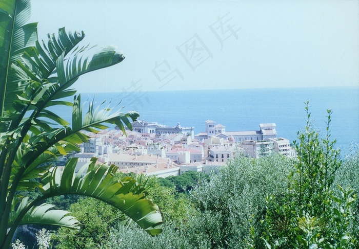 树林后的海边洋房