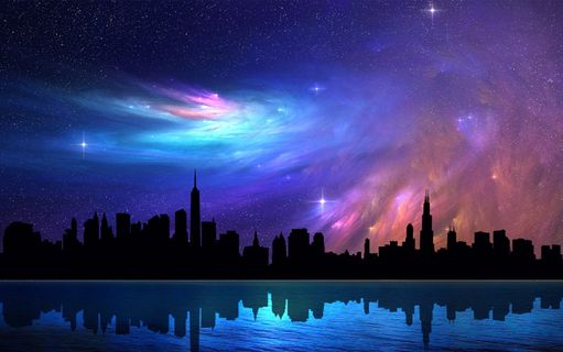 城市彩色夜空 城市彩色夜空