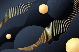 中国风古典背景矢量图片渐变金色线条花纹线性几何传统树叶ai素材