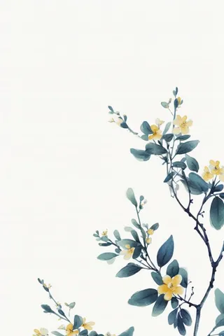 中国风简约淡雅蓝色枝叶背景