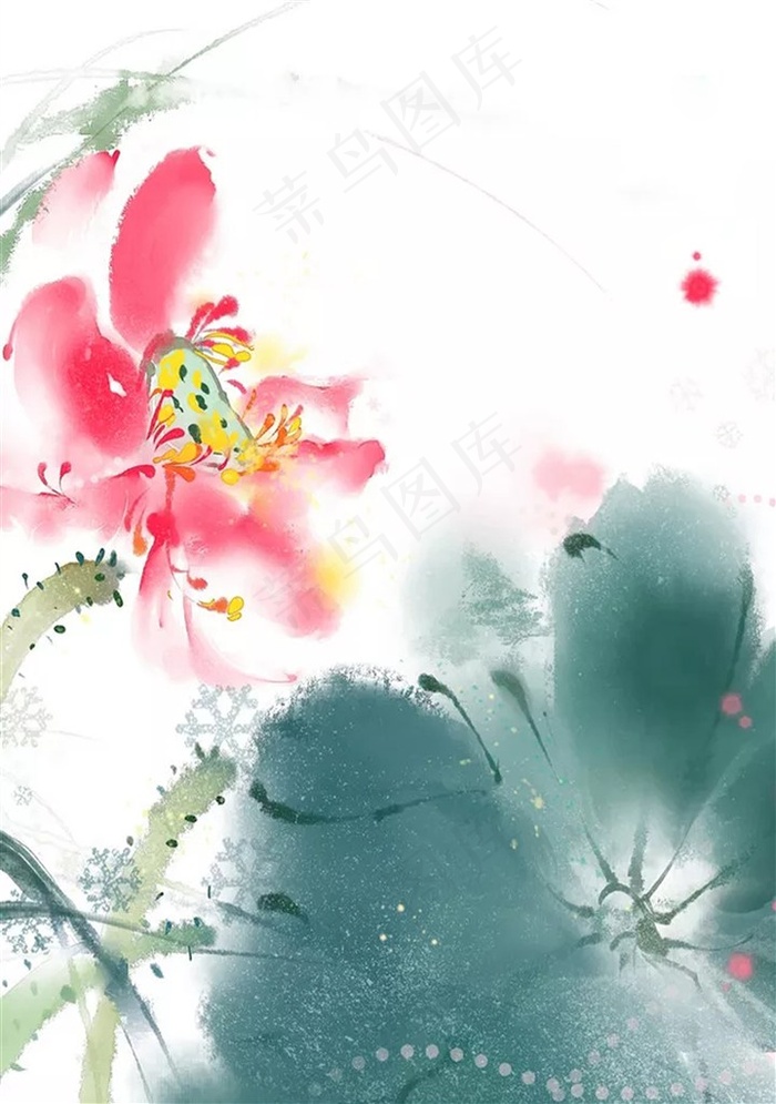 水墨荷花图片