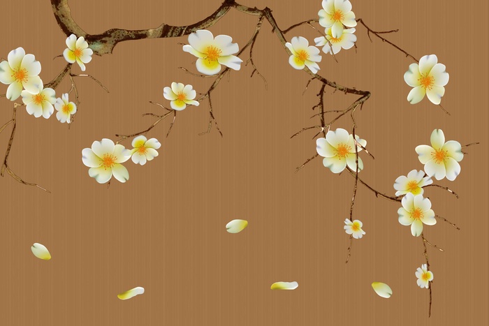 中式花鸟背景墙psd模版下载