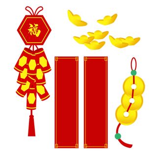 焰火对联灯笼装饰新年