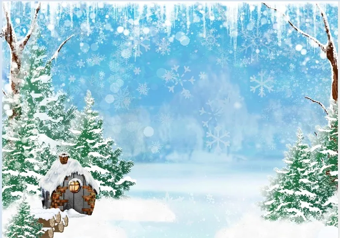 圣诞节蓝天白色风景背景墙 圣诞节蓝天白色风景背景墙