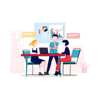 扁平化人物场景办公互联网等距ai矢量设计网页海报UI素材插画