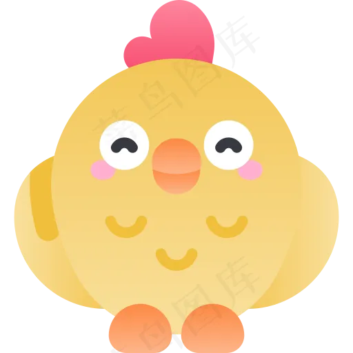 卡通小鸡元素图标免扣