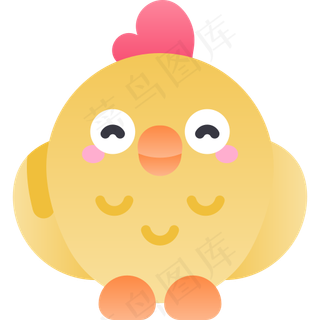 卡通小鸡元素图标免扣