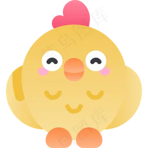 卡通小鸡元素图标免扣