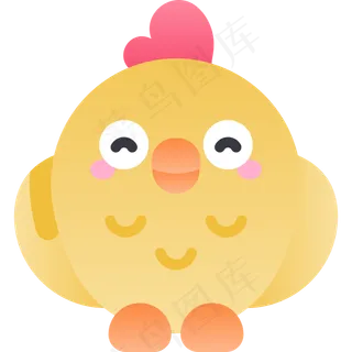 卡通小鸡元素图标免扣