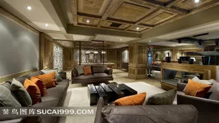 实木原木装修的豪宅图片