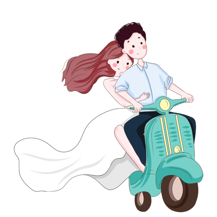 婚纱卡通人物婚礼白纱结婚婚纱摄影手绘