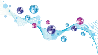 蓝色紫色水珠蓝色线条科技kv主视觉