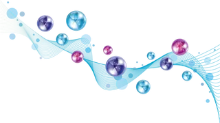 蓝色紫色水珠蓝色线条科技kv主视觉