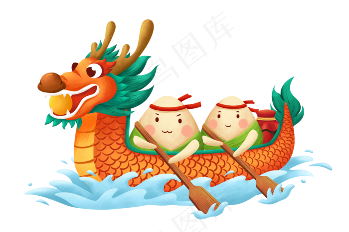 粽子划龙舟