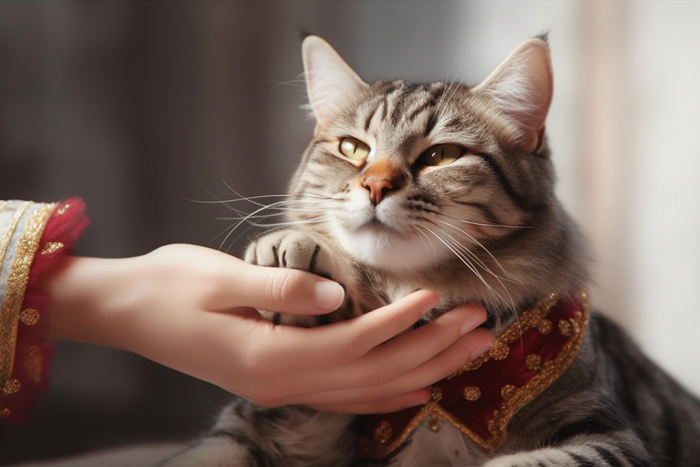手抱着的猫咪田园猫摄影图(4032x2688)