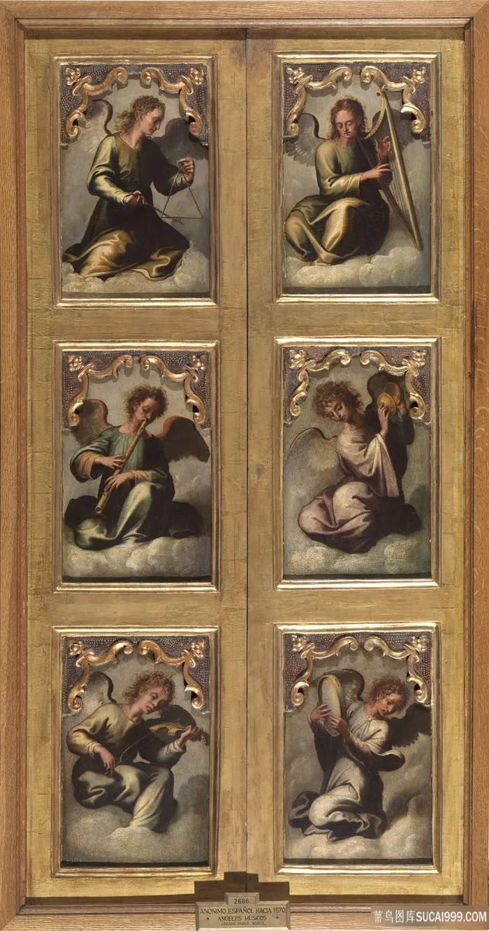 窗户图案人物油画