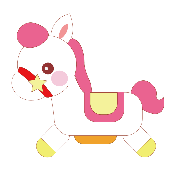 木马玩具剪贴画儿童节幼儿园卡通插画