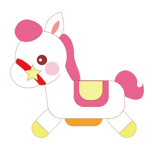 木马玩具剪贴画儿童节幼儿园卡通插画