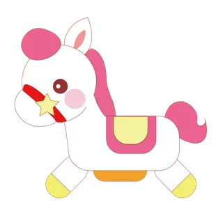 木马玩具剪贴画儿童节幼儿园卡通插画