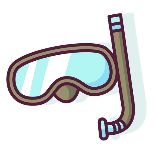 PNG呼吸管潜水面罩免抠(512x512)