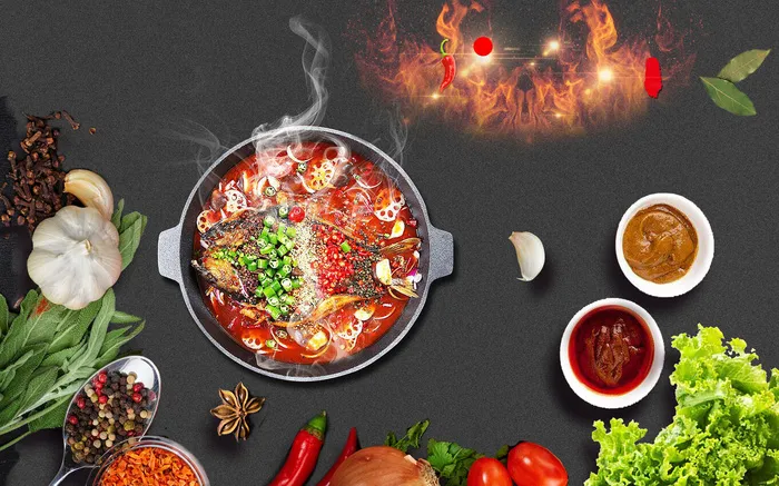 中国火锅餐厅背景psd模版下载