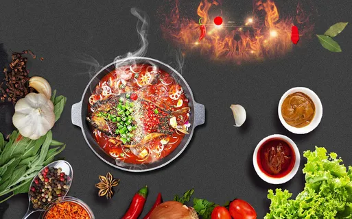 中国火锅餐厅背景