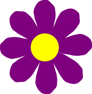 紫色花朵素材简笔谷雨